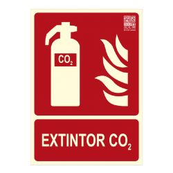 Implaser EX224N-A4 Señal extintor CO2 29,7x21cm