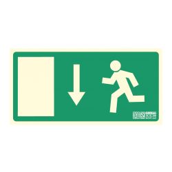 Implaser EV257N Downward exit sign 32x16cm