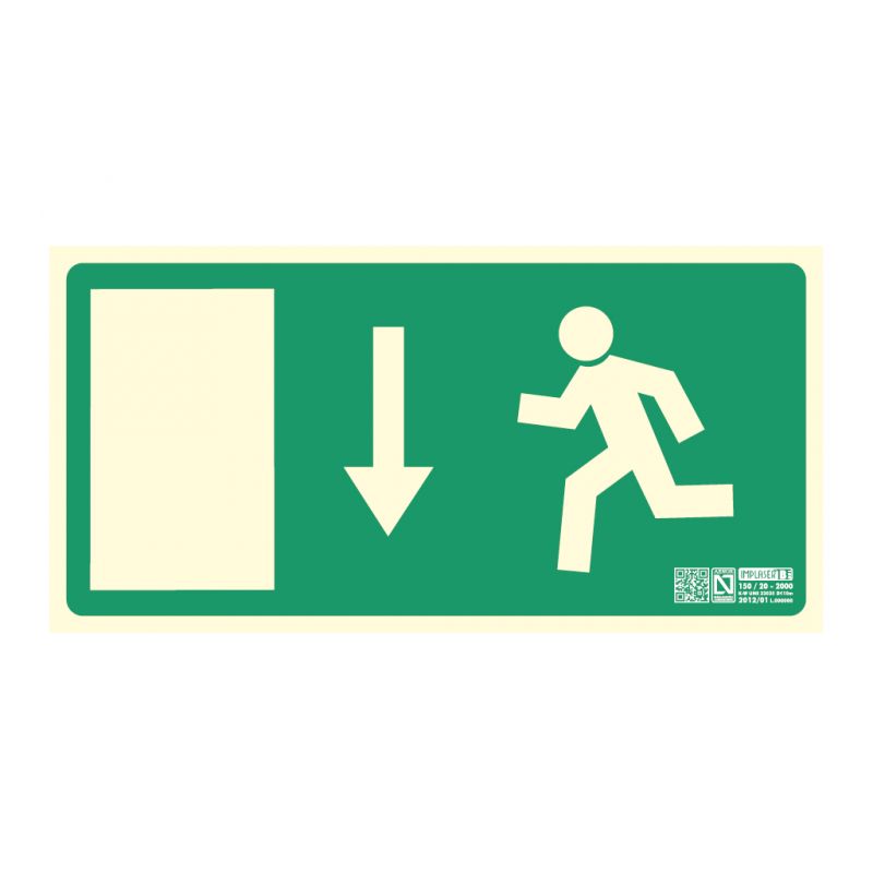 Implaser EV257N Downward exit sign 32x16cm