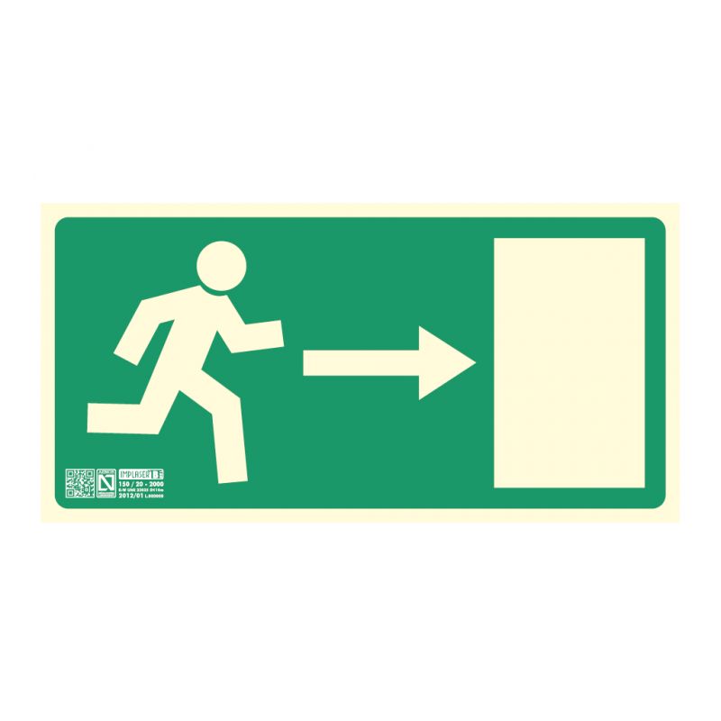 Implaser EV255N Right exit sign 32x16cm