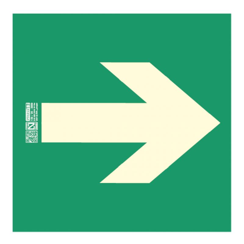 Implaser EV226N Evacuation arrow sign 22.4x22.4cm