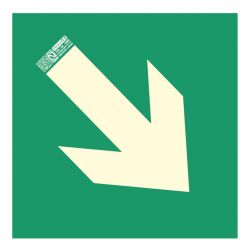 Implaser EV227N Diagonal evacuation arrow sign 22.4x22.4cm