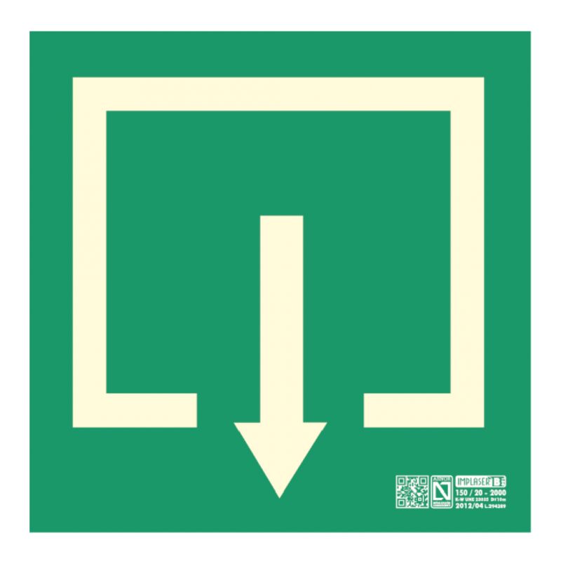 Implaser EV242N-20M Sinal de pictograma de saída habitual…