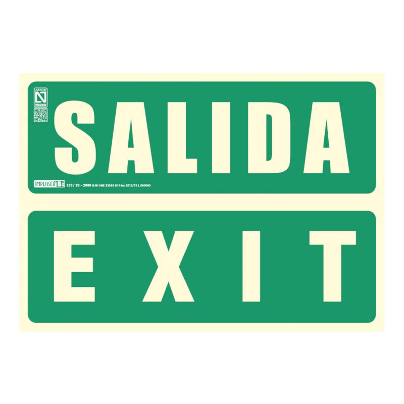 Implaser EV274N-A4 Señal salida-exit 29,7x21cm