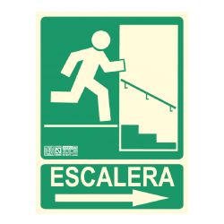 Implaser EV215N Señal escalera flecha derecha 29,7x22,4cm