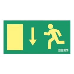 Implaser EV257L Downward exit sign Class A 32x16cm