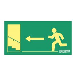 Implaser EV260L Left Stair Climb Exit Sign Class A 32x16cm