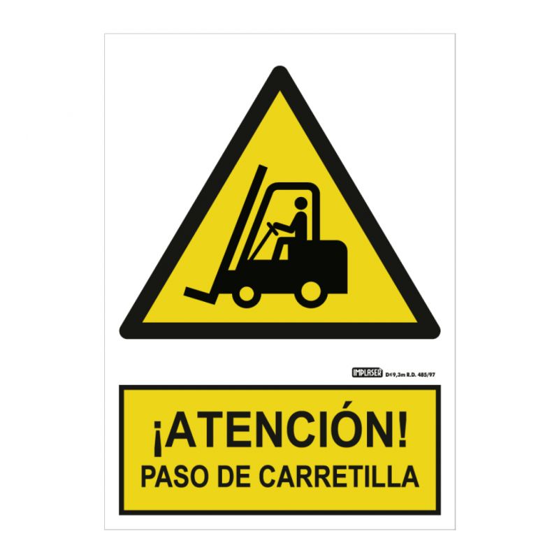 Implaser AD07-A4 Sign attention wheelbarrow passage 29.7x21cm