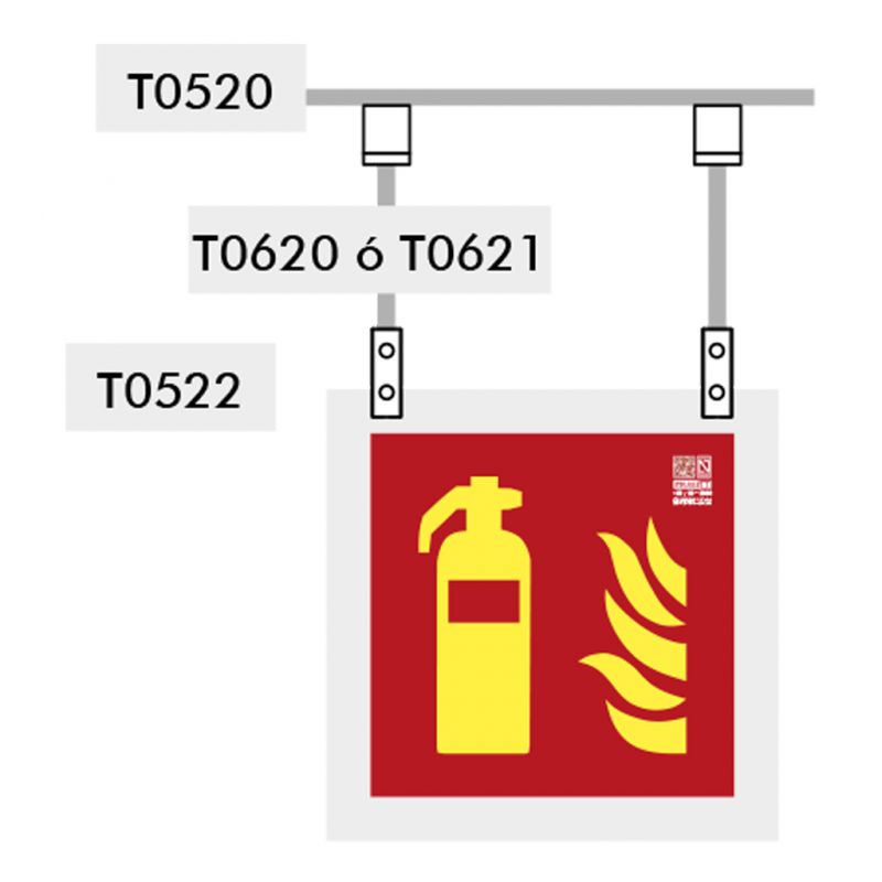 Implaser T0520 Fijación a techo atornillado con varilla…