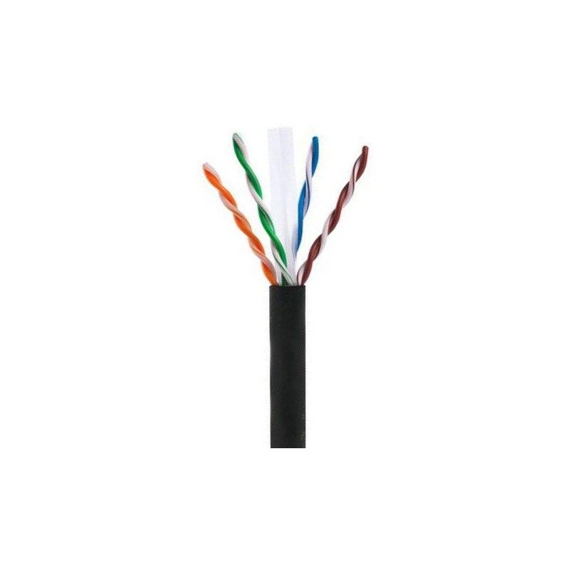 Bobina cable de red Cat 6 UTP LSZH 305m negro de exterior