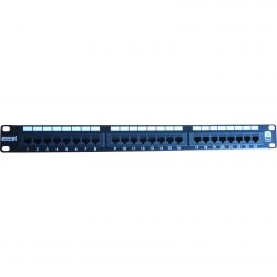 Excel Cat6 Patch Panel não blindado 24 portas 1U LSA Preto