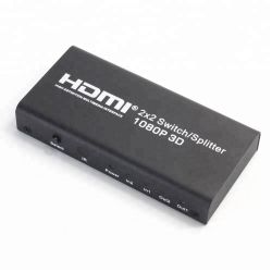 Commutateur HDMI Splitter Distributeur 2X2 (2 entrées - 2 sorties) Matrix Ports avec Full Ultra HD 1080p 3D