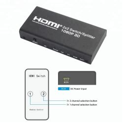 HDMI Switch Splitter Distributor 2X2 (2 inputs - 2 outputs) Matrix Ports with Full Ultra HD 1080p 3D