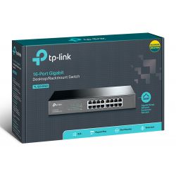 TP-LINK TL-SG1016D commutateur réseau Géré L2 Gigabit Ethernet (10/100/1000) Noir