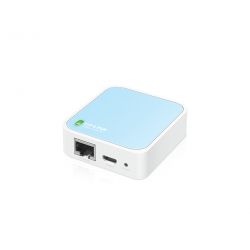 TP-LINK 300Mbps Wireless N Nano Router routeur sans fil Fast Ethernet Monobande (2,4 GHz) 4G Bleu, Blanc