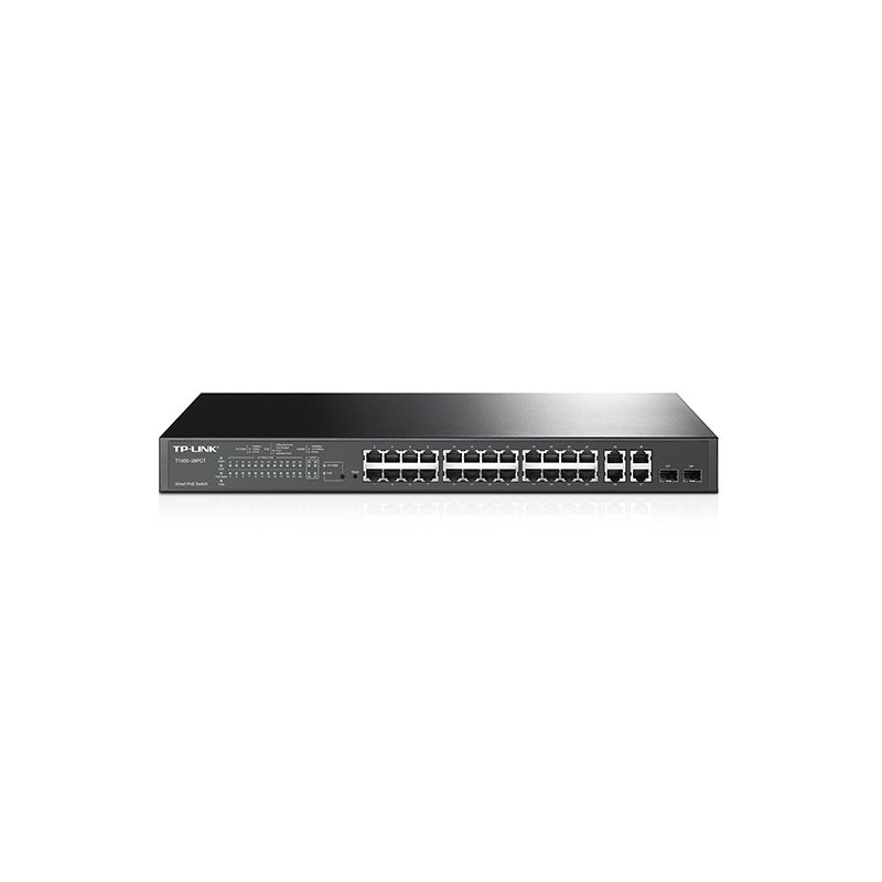 TP-LINK T1500-28PCT switch de rede Gerido L2 Fast Ethernet (10/100) Power over Ethernet (PoE) 1U Preto