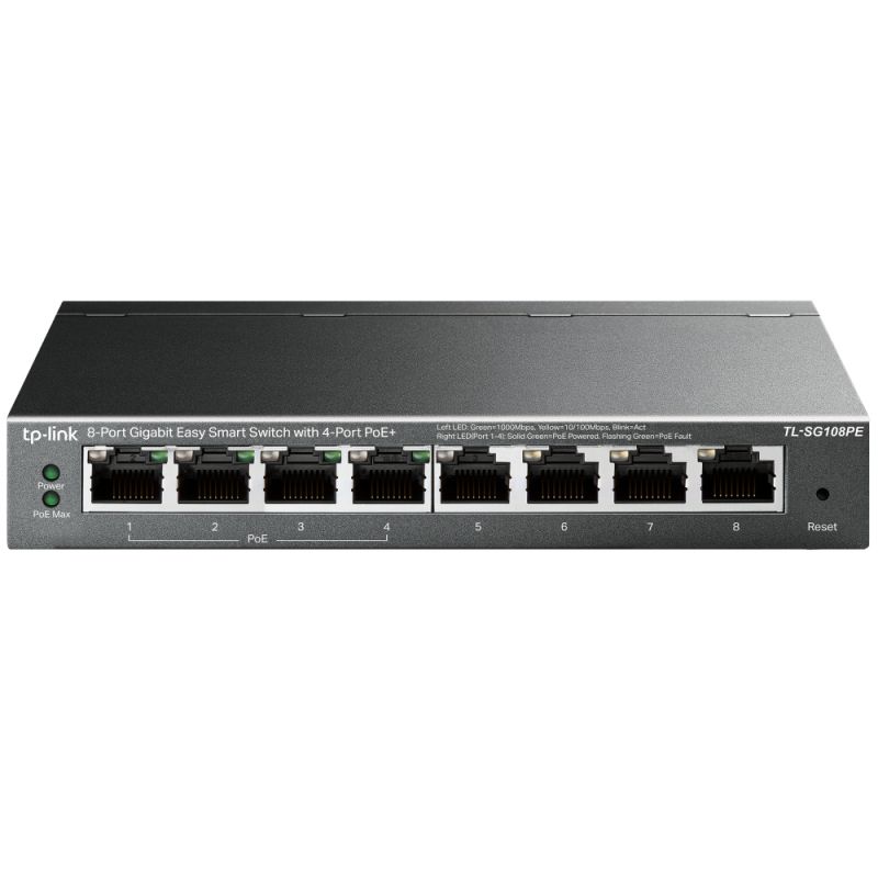 TP-LINK TL-SG108PE switch No administrado Gigabit Ethernet (10/100/1000) Energía sobre Ethernet (PoE) Negro