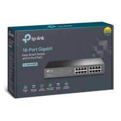 TP-LINK TL-SG1016PE network switch Managed Gigabit Ethernet (10/100/1000) Power over Ethernet (PoE) Black