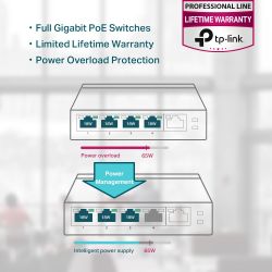 TP-LINK TL-SG1005P switch de rede Não-gerido Gigabit Ethernet (10/100/1000) Power over Ethernet (PoE) Preto