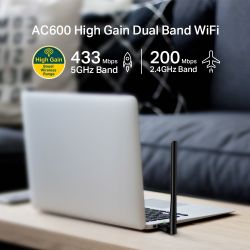 TP-LINK AC600 High Gain Wireless Dual Band USB Adapter Interno WLAN 600 Mbit/s