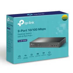 TP-LINK TL-SF1009P commutateur réseau Non-géré Fast Ethernet (10/100) Connexion Ethernet, supportant l'alimentation…