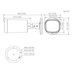 Dahua HAC-HFW1231R-Z-A HDCVI Tubulaire 4IN1 2M 1080P DN WDR…