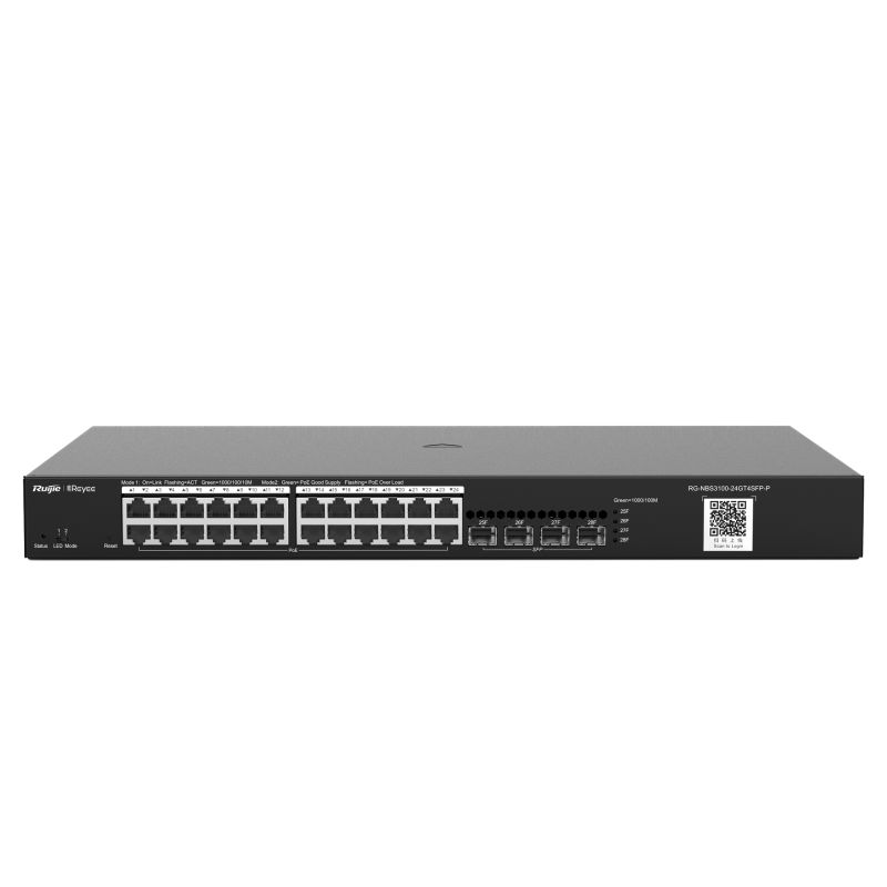 Reyee RG-NBS3100-24GT4SFP-P - Reyee Switch PoE Cloud Capa 2, 24 puertos PoE Gigabit+…