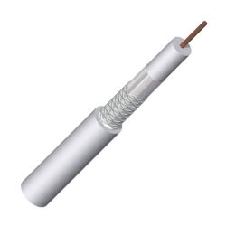 Cabo coaxial de PVC Triax KOKA F6 Plus branco LTE, metro