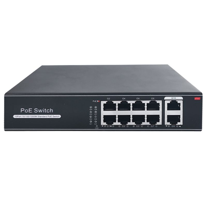 SW1008POE-G-120-E - Switch PoE, 8 puertos RJ45 + 2 RJ45 Uplink, Velocidad…