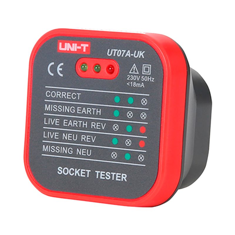 Uni-Trend UT07A-UK - Tester de tomadas eléctricas UK, Verificação de…