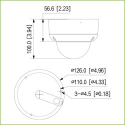 Dahua HAC-HDBW2241RA-Z-A-B Dome HDCVI 4IN1 2M 1080P WDR…