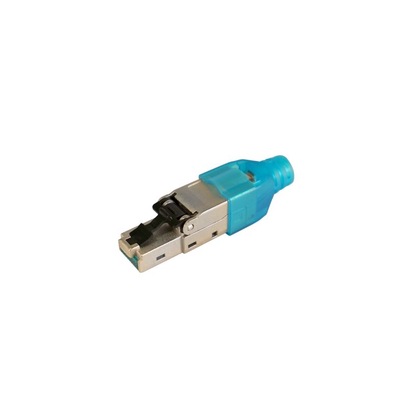 Conector de Datos RJ45 FTP Cat 6A Macho con Protector Azul Televes (Caja 25 unidades)