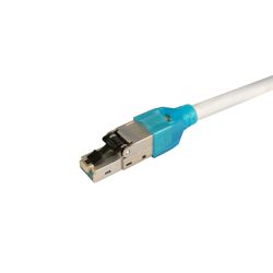 Conector de Dados RJ45 FTP Cat 6A Macho com Protetor Azul Televes (Caixa 25 unidades)