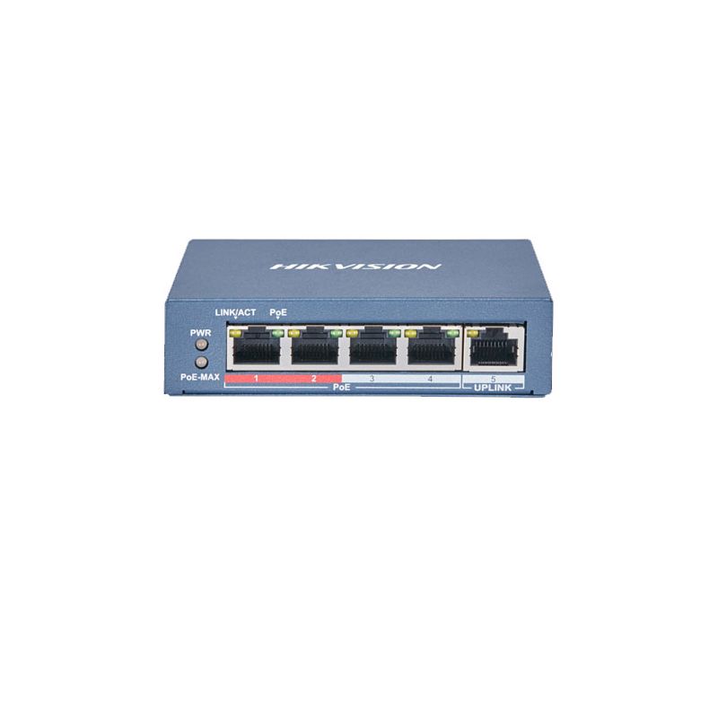 Hikvision Basic DS-3E0105P-E(B) 4-port 100Mbps PoE+ switch (1…