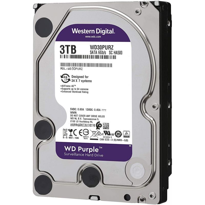 Western Digital DS-3TBWD-PURPLE S-ATA Hard Drive with 3TB…