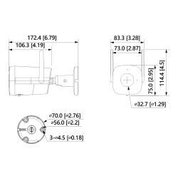 Dahua IPC-HFW1430DT-STW IP tubulaire H265 4M DN dWDR 3DNR IR30m…