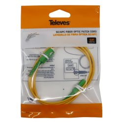 Fiber optic patch cord 1m SC/APC preconnectorized Televes