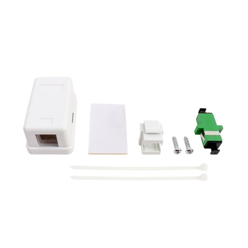 Rosace de borne FO + adaptateur femelle SC/APC Simplex avec obturateur interne Televes