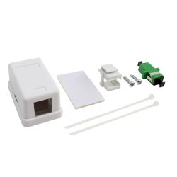 Rosace de borne FO + adaptateur femelle SC/APC Simplex avec obturateur interne Televes