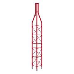 Seção Superior 550XL Torre Reforçada G.C+ Vermelho 3m (mastro Ømax 62mm) Televes Vermelhas