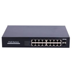 SW1816POE-GF-250-E - Switch PoE, 16 puertos RJ45 + 2 SFP Uplink, 16x…