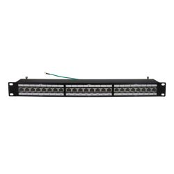 Painel conectorizado para rack 19" 1U, com 24 conectores RJ45 Cat 6A FTP fêmea Televes