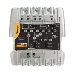 Central broadband MiniKom EasyF 5 inputs: FM-VHF-UHF-UHF-FI LTE700 Televes