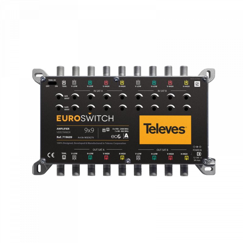 Amplificateur EuroSwitch 9 entrées 27/31dB Televes