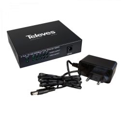 Commutateur Ethernet Layer2, ingérable 5 ports 10/100/1000 Mbps Televes