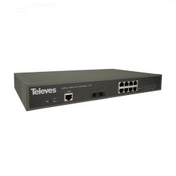 Ethernet Switch L2+: 8x Gb Ethernet (PoE+, 130W) + 2x SFP (1 Gbps) Televes