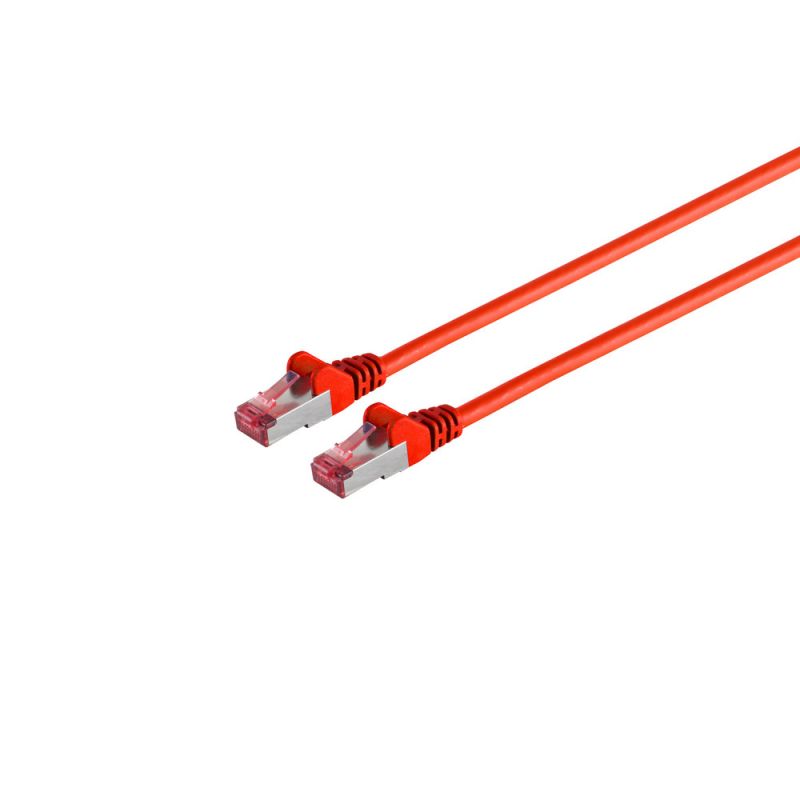 Câble réseau RJ45 2m Cat 6a S/FTP PIMF et LSZH 500MHz Rouge