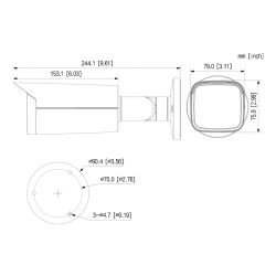 Dahua HAC-HFW2241TU-Z-A HDCVI tubulaire 4IN1 2M 1080P DN ICR WDR…