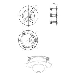 Dahua PFB201C - Soporte de encastre, Para cámaras domo, Apto para uso…