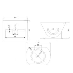 SP6001 - Articulação Cardan universal, Giro vertical 85º,…